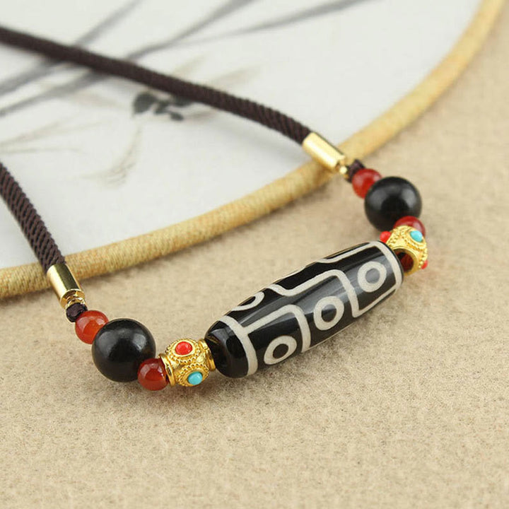 Buddha Stonesチベット九眼天珠守護の祝福紐ネックレスペンダント