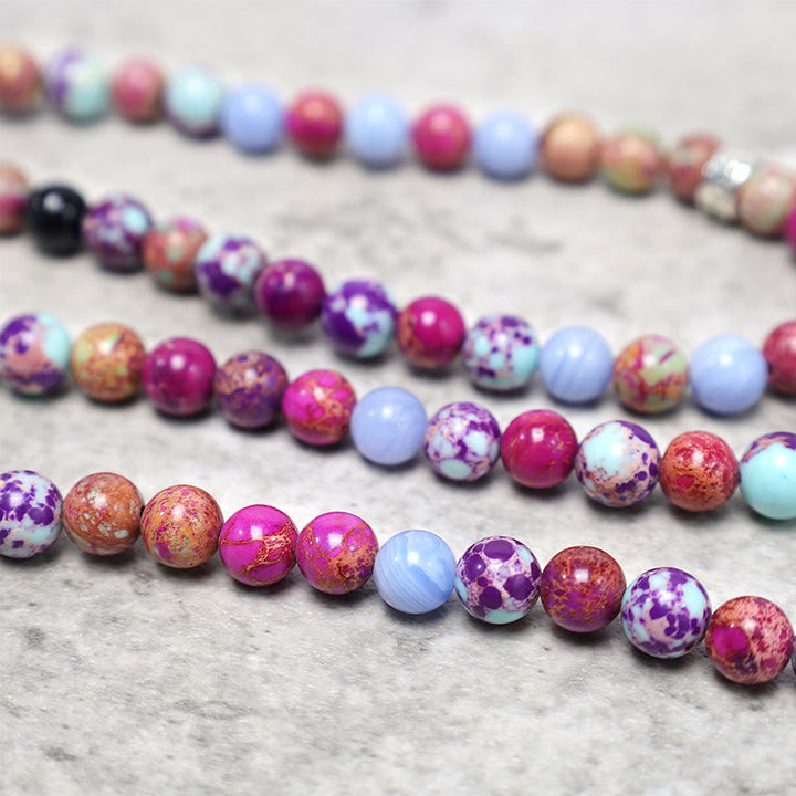 Buddha Stones天然紫ミャオ石 蓮のMala