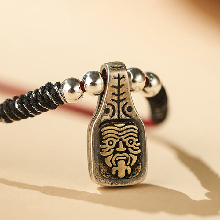Buddha Stonesチベット 925 スターリングシルバー ザキラム 富の女神 守護 ロープネックレス ペンダント