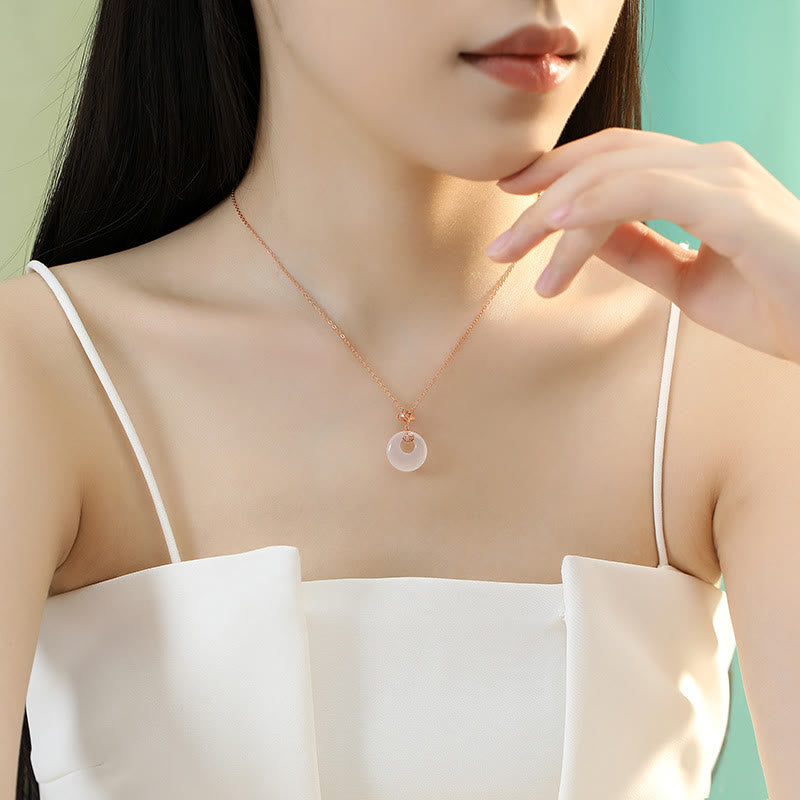 Buddha Stones925 スターリングシルバー イチョウの葉 蝶 ローズ カルセドニー 和田翡翠 平和バックル フーキャラクター ハーモニー ネックレス ペンダント