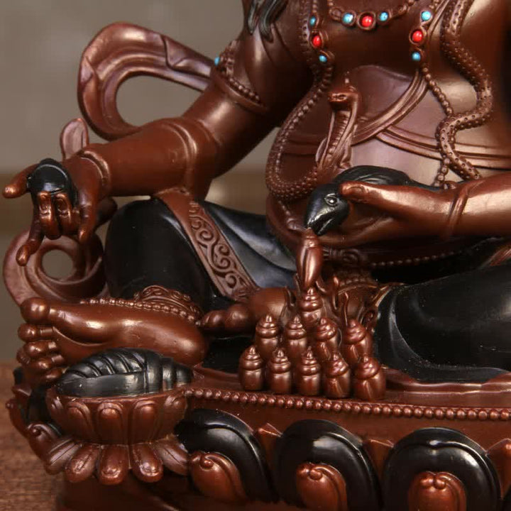 黄色のジャンバラ菩薩像慈悲の銅像ホームオフィスの装飾 - image 15