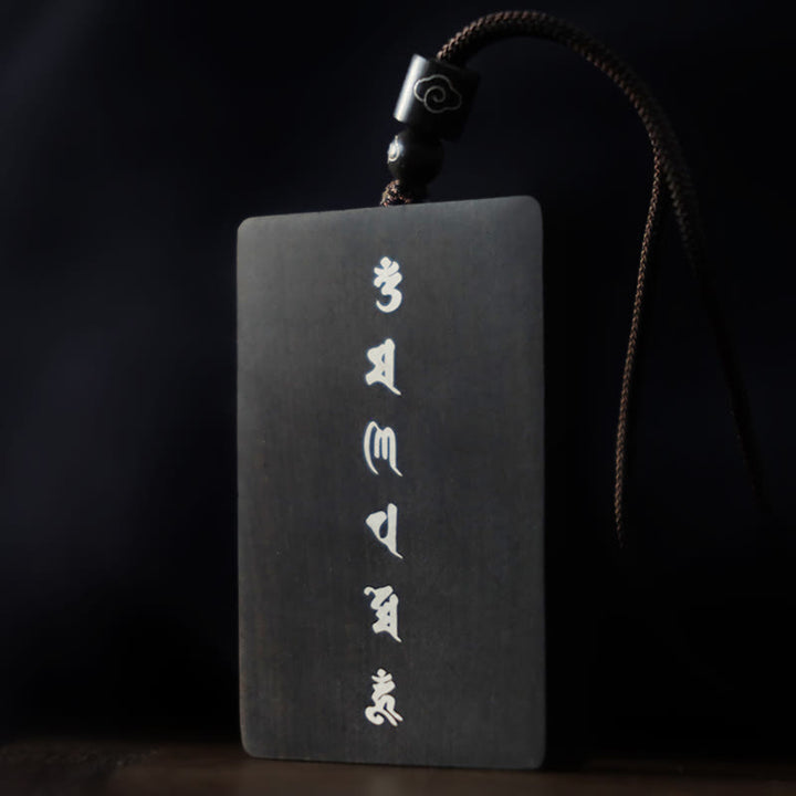 Buddha Stones999 スターリングシルバー小葉紫檀黒檀オーム・マニ・パドメ・フム象嵌 守護ネックレスペンダント - image 17