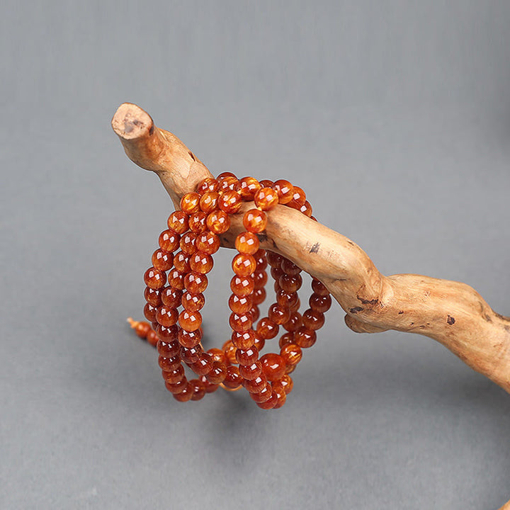 Buddha Stones黄金の海柳 成功のポジティブなブレスレットMala