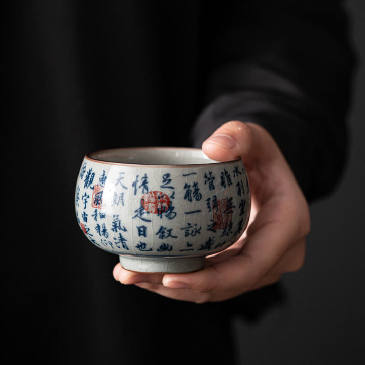 Buddha Stones、山水、蓮、蘭、亭、集いの陶器のティーカップ、カンフーティーカップ