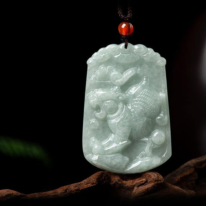 Buddha Stones天然翡翠12星座の豊穣のお守りペンダントネックレス