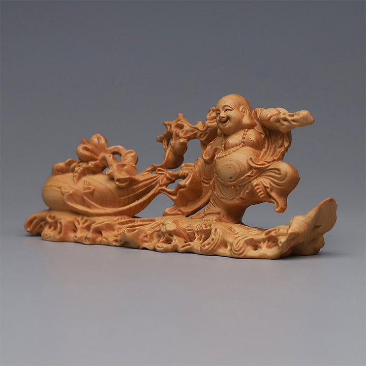 笑うBuddha Stones木彫り 室内装飾