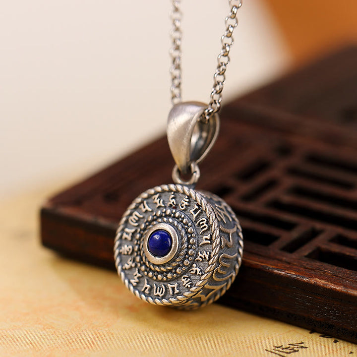 Buddha Stones925スターリングシルバーオーム・マニ・パドメ・フムラズライト ラブピースネックレスペンダント - image 3