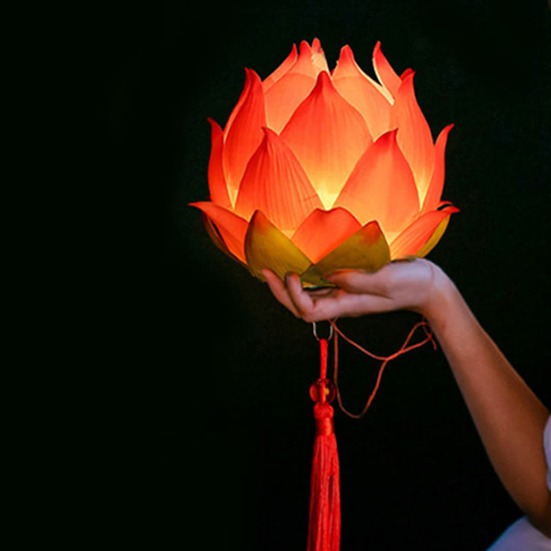 Buddha StonesDIY蓮の花ドラゴンランタンタッセルランプ装飾 - image 6