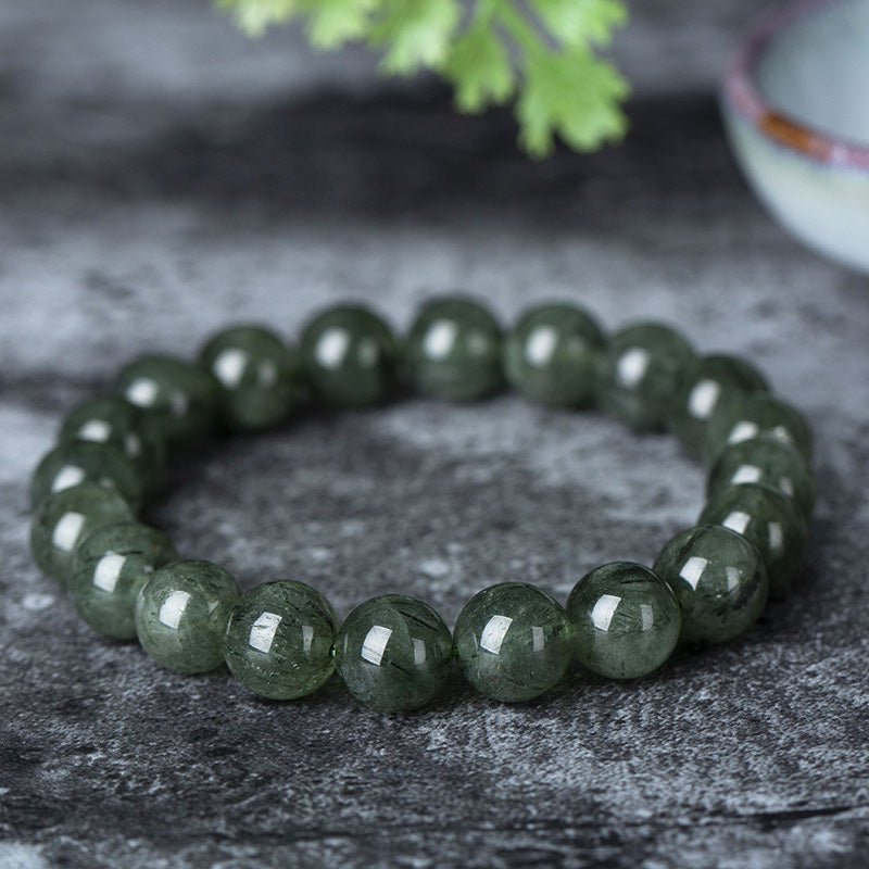 Buddha Stones天然グリーンクリスタル 祝福 富のブレスレット