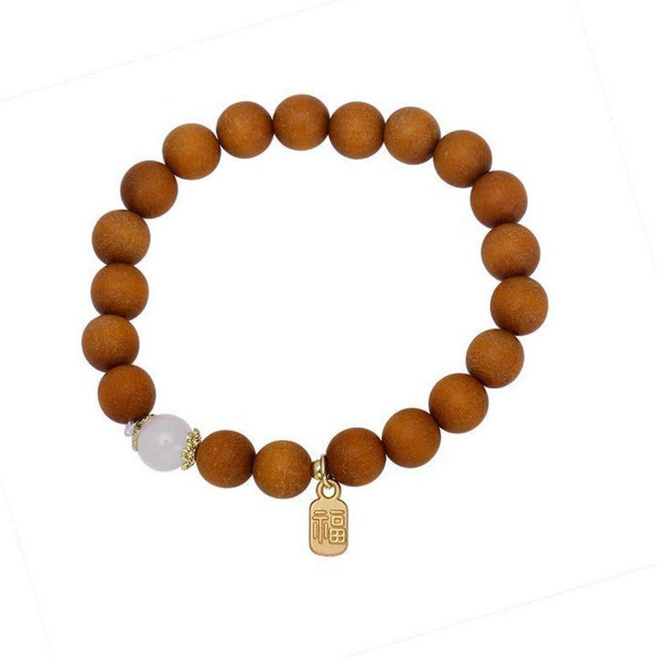 Buddha Stones白檀 キャッツアイ 福 キャラクター チャーム 守護 ブレスレット