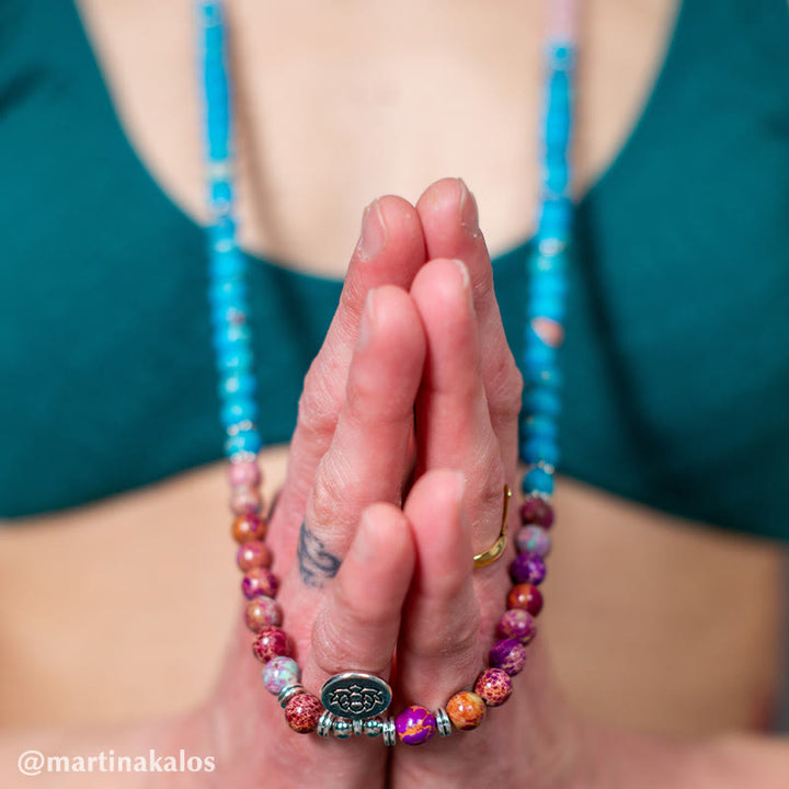 Buddha Stonesチベット紫ミャオ リアルビーズ ハーモニー ロータスMala