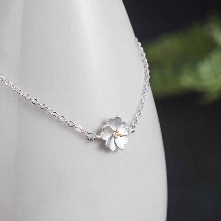 Buddha Stones925スターリングシルバー 桜の祝福チェーンブレスレット