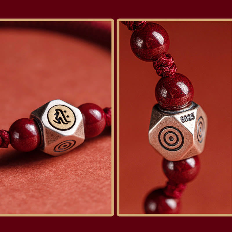 Buddha Stones925スターリングシルバー十二支誕生仏辰砂 カームブレスレット - image 3