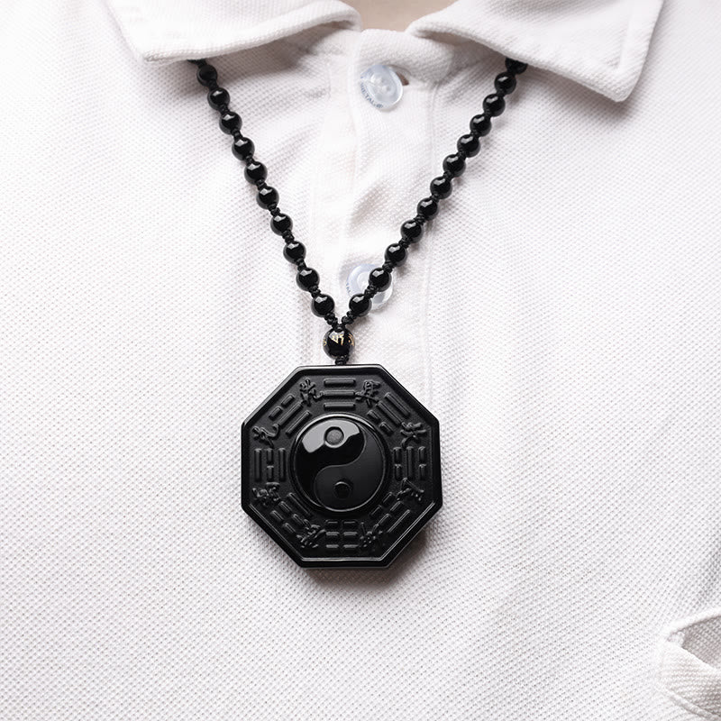 Buddha Stones黒曜石陰陽ペンダントネックレス - image 8