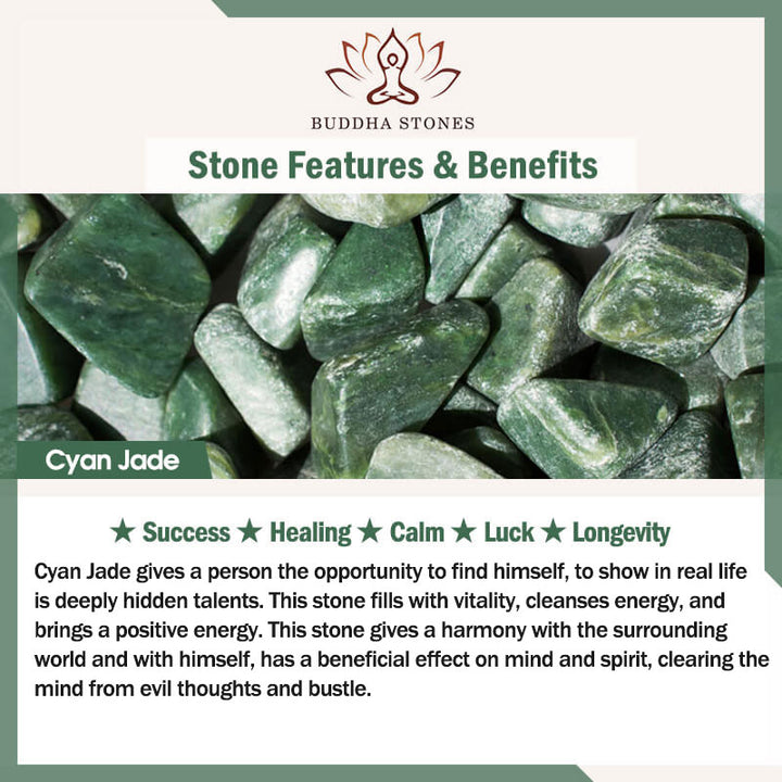 Buddha Stonesラウンドシアン翡翠幸運ネックレスペンダント - image 6