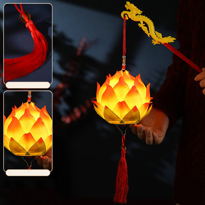 Buddha StonesDIY蓮の花ドラゴンランタンタッセルランプ装飾 - image 21