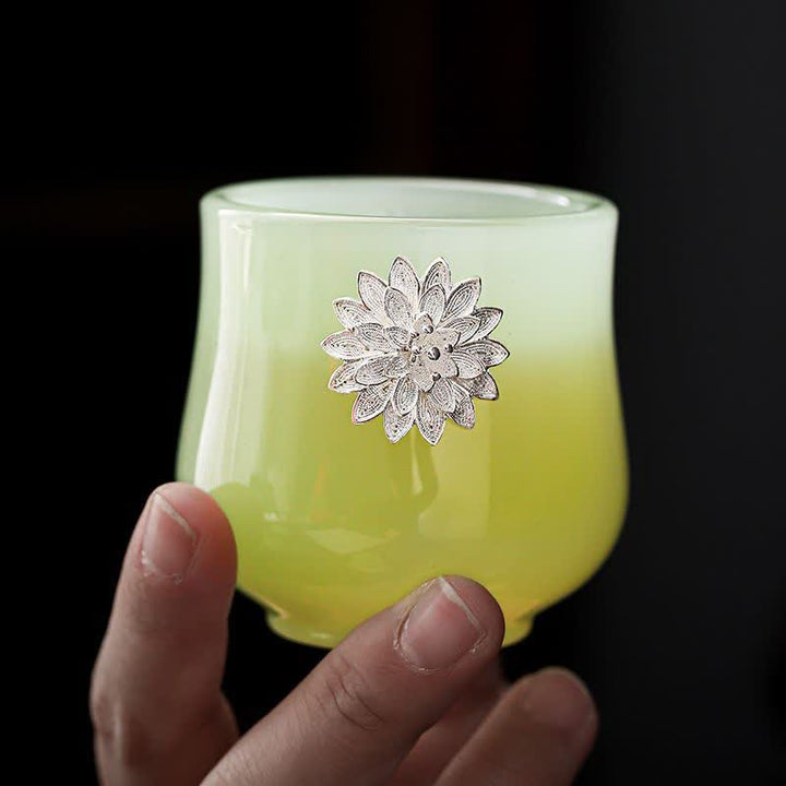 Buddha Stones蓮 龍 鳳凰 花 陶器 ティーカップ ティーカップ