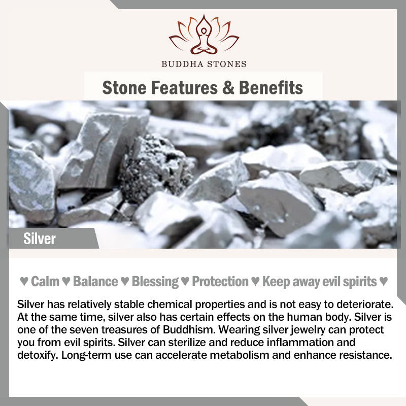 Buddha Stones 999スターリングシルバー シトリン ストロベリークォーツ ホワイトクリスタル プロテクションブレスレット