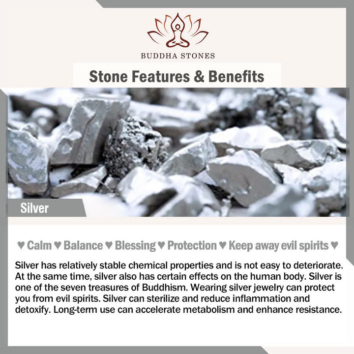 Buddha Stones 999スターリングシルバー シトリン ストロベリークォーツ ホワイトクリスタル プロテクションブレスレット
