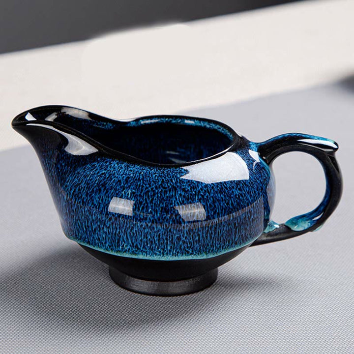 Buddha Stonesブルーグラデーションカラー 中国功夫茶 陶器ティーポット ポータブルギフトバッグボックスセット