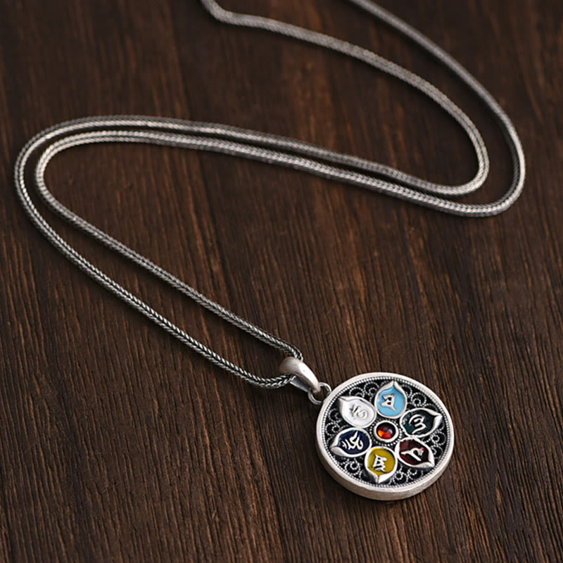 Buddha Stonesチベットオーム・マニ・パドメ・フム純度ネックレスペンダント - image 3