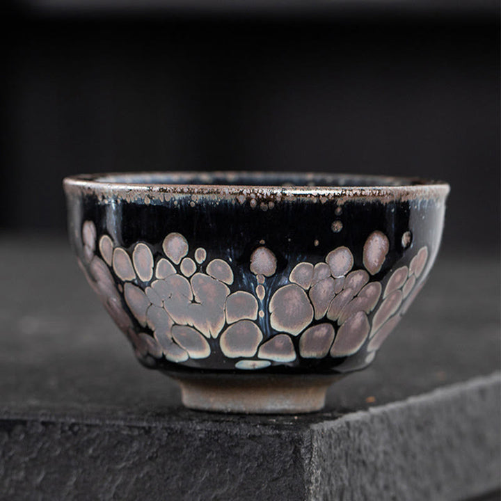 Buddha Stones手作りの桜桜デザイン中国Jianzhan陶器ティーカップカンフーティーカップ