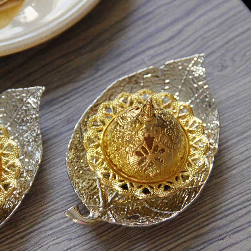チベットの金箔ミニコースター瞑想用香炉