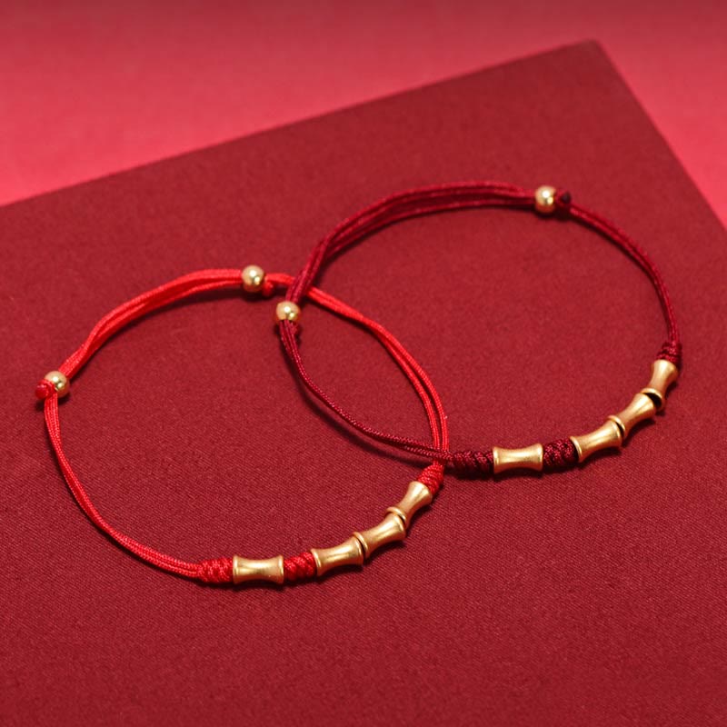 Buddha Stones925 スターリングシルバー 竹デザイン 守護幸運 編み込みブレスレット