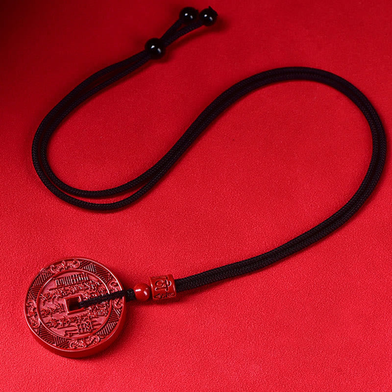 Buddha Stones天然辰砂 山の幽霊 お金を使う 八卦 祝福 ネックレス ペンダント キーチェーン