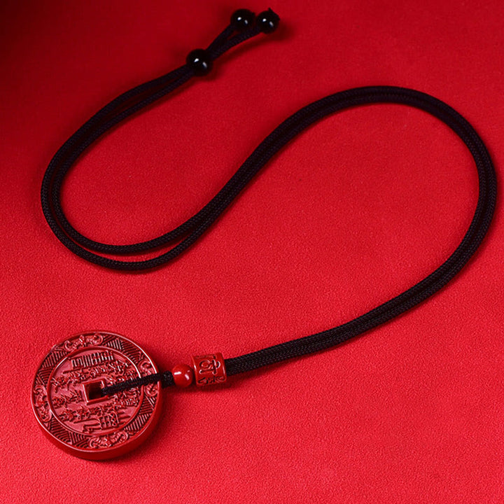 Buddha Stones天然辰砂 山の幽霊 お金を使う 八卦 祝福 ネックレス ペンダント キーチェーン