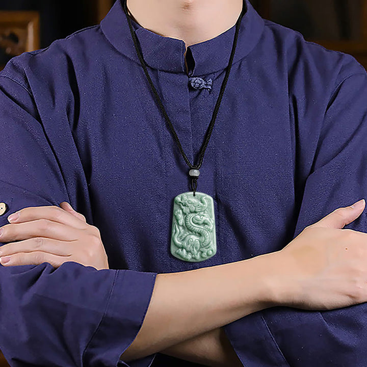 Buddha Stones龍年 十二支 龍 翡翠 成功のお守り ネックレス ペンダント