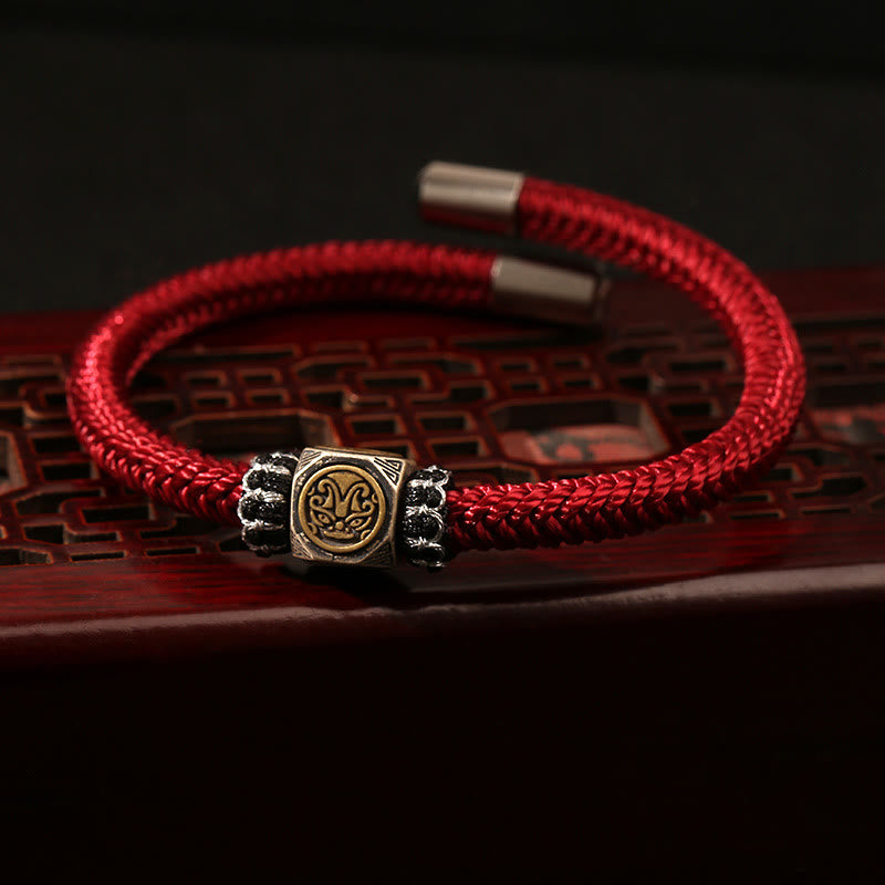 Buddha Stones925スターリングシルバー パーフェクトノット キングコングノット 信仰の強さブレスレット