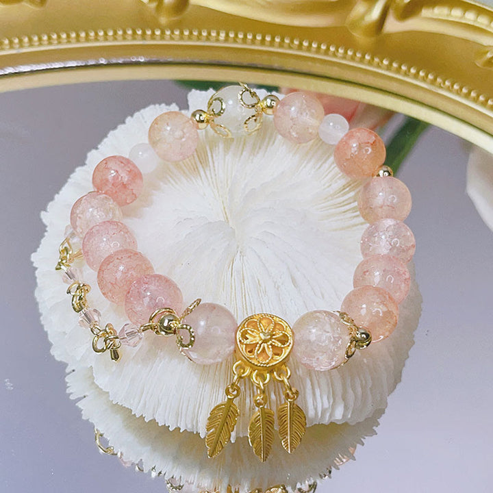 Buddha Stonesガラスビーズドリームキャッチャーお守りブレスレット