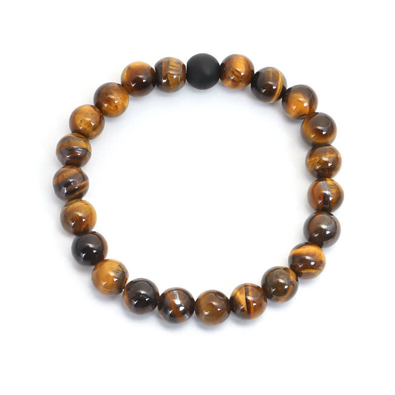 Buddha Stones108ビーズMalaタイガーアイ プロテクション タッセルブレスレット