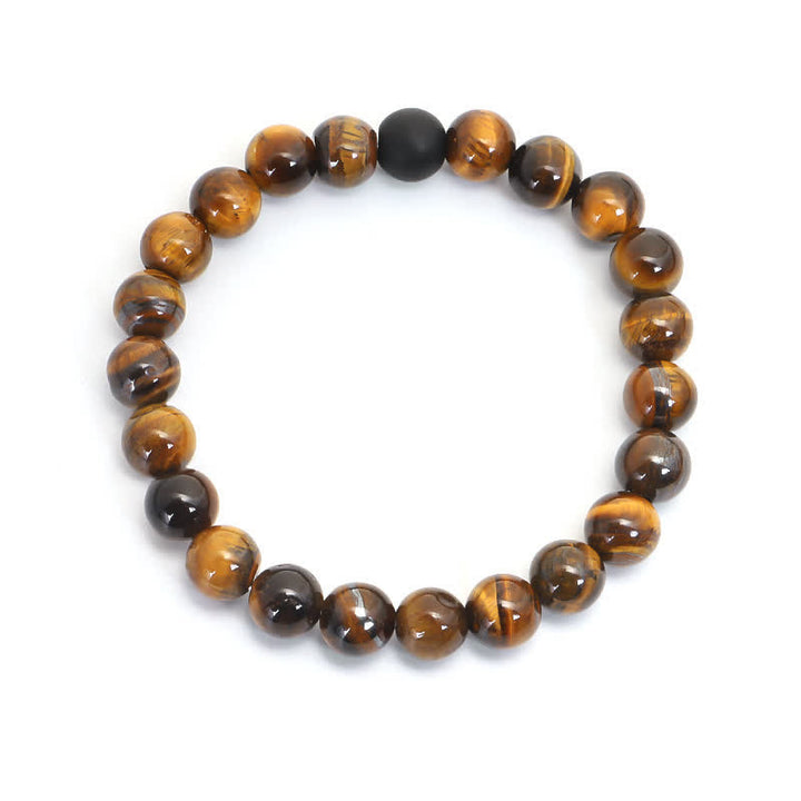 Buddha Stones108ビーズMalaタイガーアイ プロテクション タッセルブレスレット