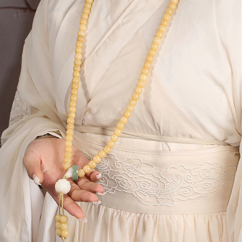 Buddha Stones天然菩提樹の実 蓮の花珠 平和と調和のチャームブレスレット