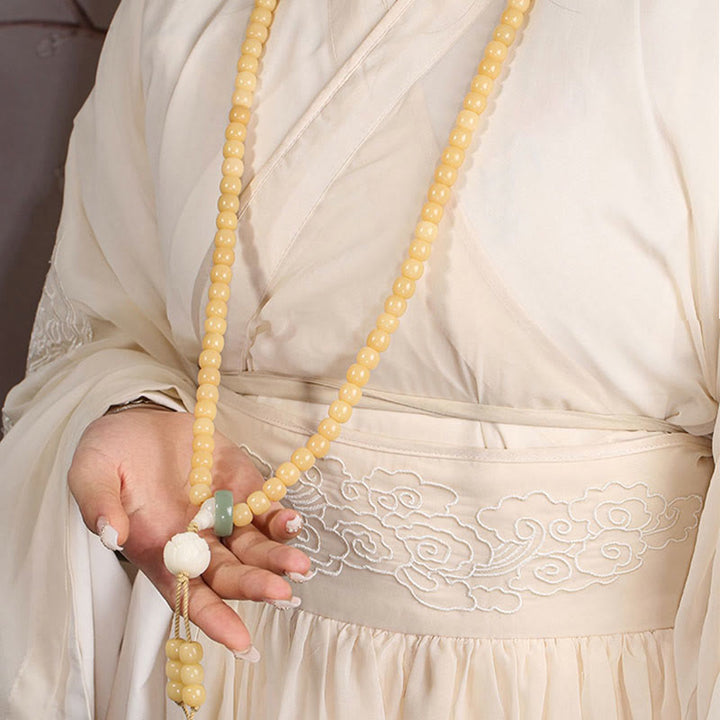 Buddha Stones天然菩提樹の実 蓮の花珠 平和と調和のチャームブレスレット