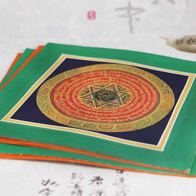 Buddha Stonesチベット 手作り タンカ 絵画 スピリチュアルな祝福 ブラインドボックス ランダムカラーパターン