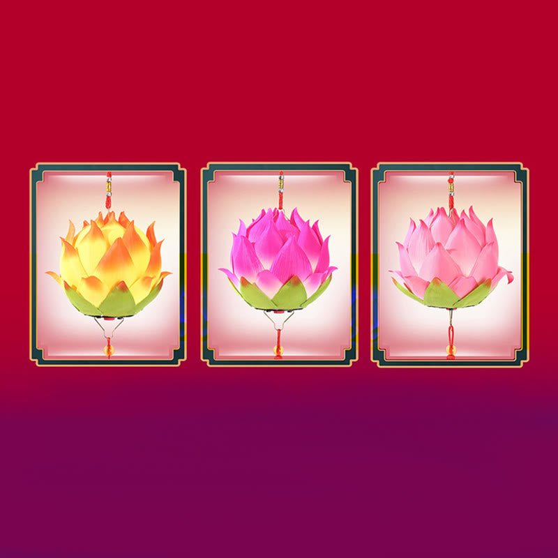 Buddha StonesDIY蓮の花ドラゴンランタンタッセルランプ装飾
