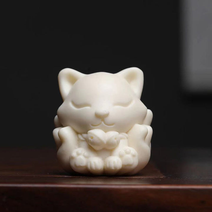 Buddha Stonesミニ九尾狐象牙実白檀緑白檀祝福装飾