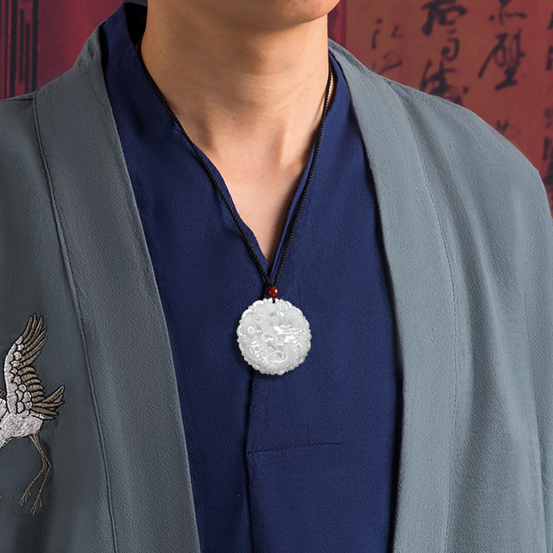 Buddha Stones白翡翠 龍守護ネックレス 紐ペンダント - image 3