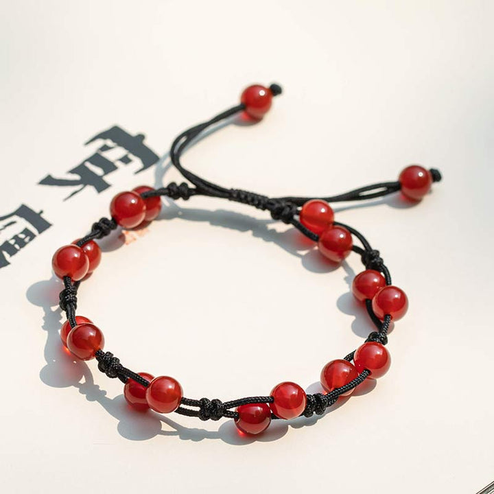 Buddha Stones赤瑪瑙 苔瑪瑙 辰砂 カームブレスレット