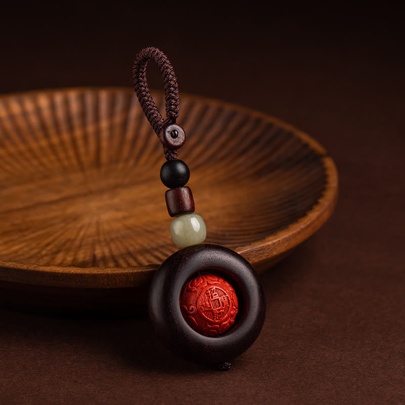 チベットのBuddha Stones、Om Mani Padme Hum、貔貅（ピクシウ）銅貨、小葉、紅檀、辰砂、守護キーチェーン