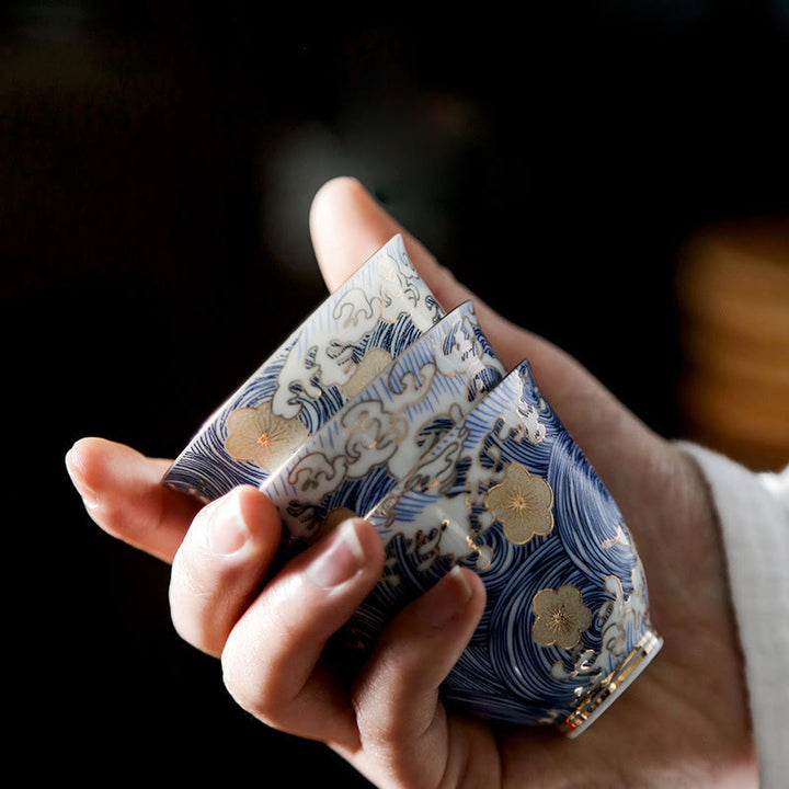 Buddha Stonesヴィンテージ 海 海の波 陶器 ティーカップ ティーカップ