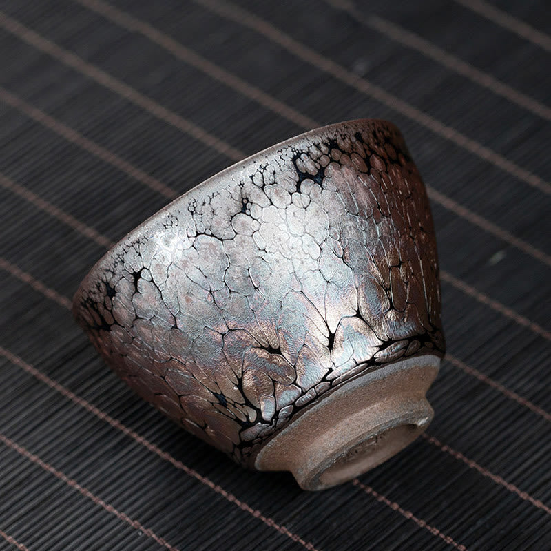 Buddha Stones手作りの桜桜デザイン中国Jianzhan陶器ティーカップカンフーティーカップ