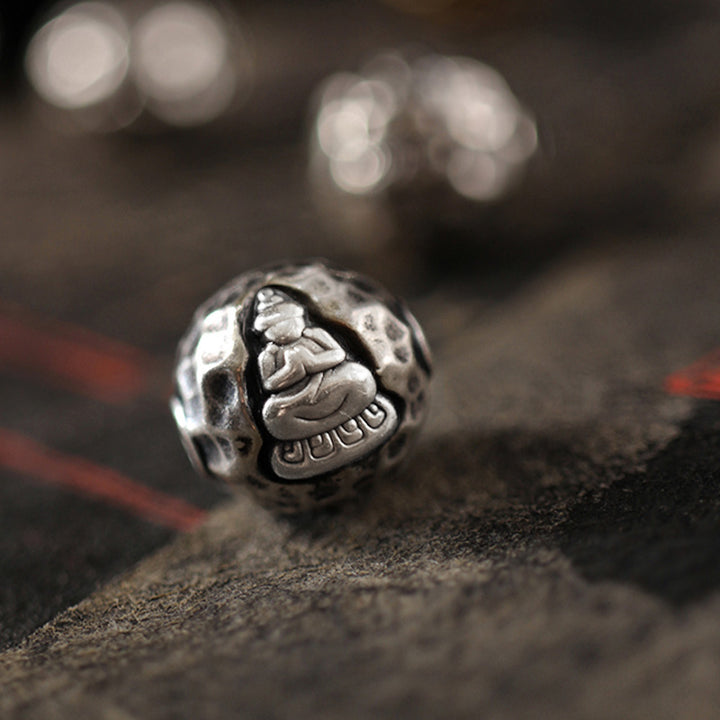 Buddha Stones999 スターリングシルバー グリーンサンダルウッド小葉紫檀ブッダキュアブレスレット