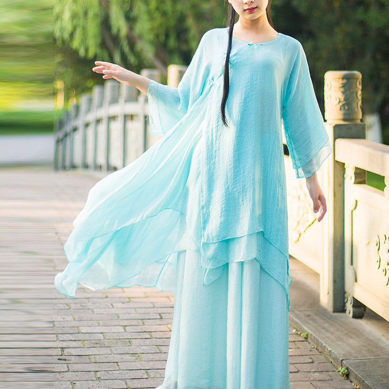 Buddha Stones3点セット ヨガ シフォン 服 ユニフォーム 瞑想 禅 練習 レディース セット