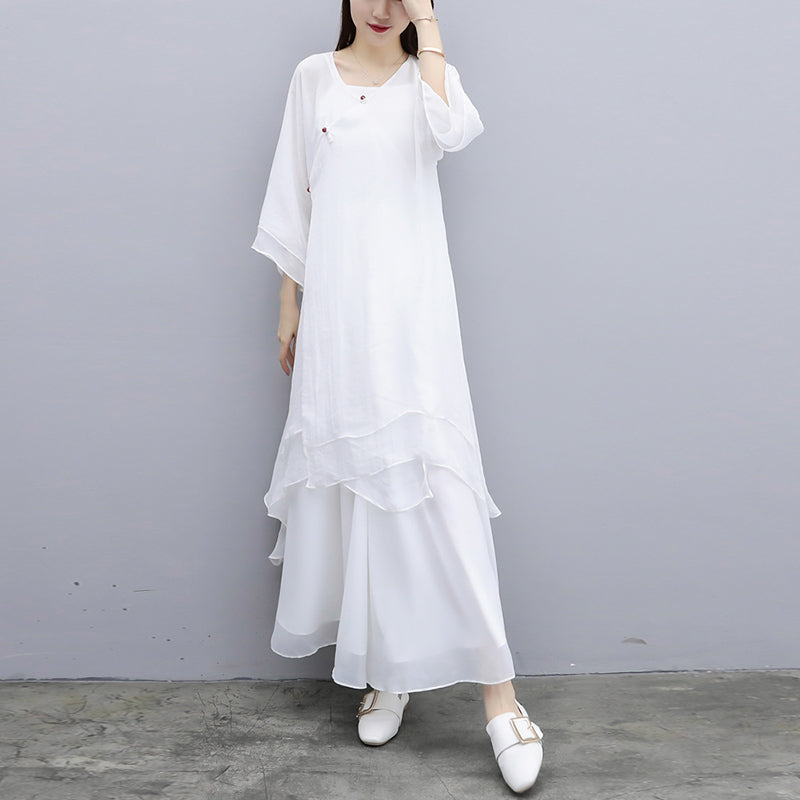 Buddha Stones3点セット ヨガ シフォン 服 ユニフォーム 瞑想 禅 練習 レディース セット