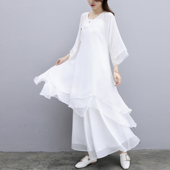 Buddha Stones3点セット ヨガ シフォン 服 ユニフォーム 瞑想 禅 練習 レディース セット