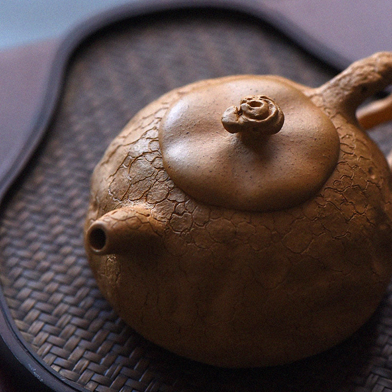 Buddha Stonesハンドメイドヴィンテージツリーテクスチャパープルクレイカンフーティーポット220ml